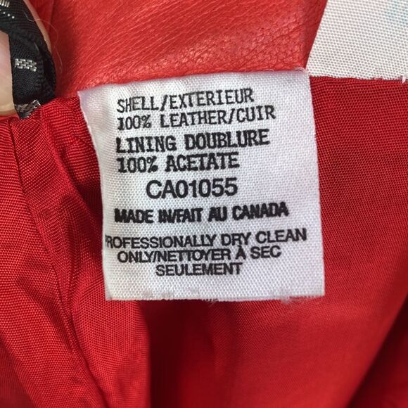 Retro 80s Dominic Bellissimo Lindzon Red Leather Pencil Skirt Vamp Glam Rock 10 - Picture 7 of 8